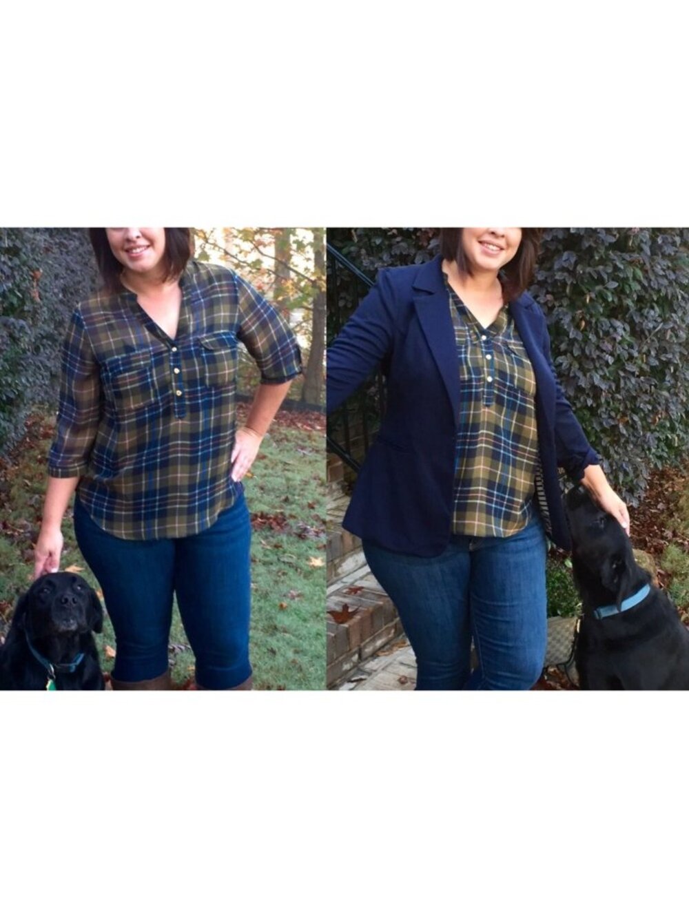 Papermoon StitchFix Talulah Women's Small Plaid Print Henley Blouse